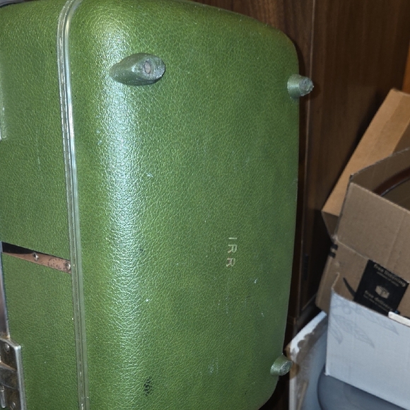 1960s Vintage Retro Green Travel Makeup Case American Tourister Tiara Model Lugg - Picture 15 of 15